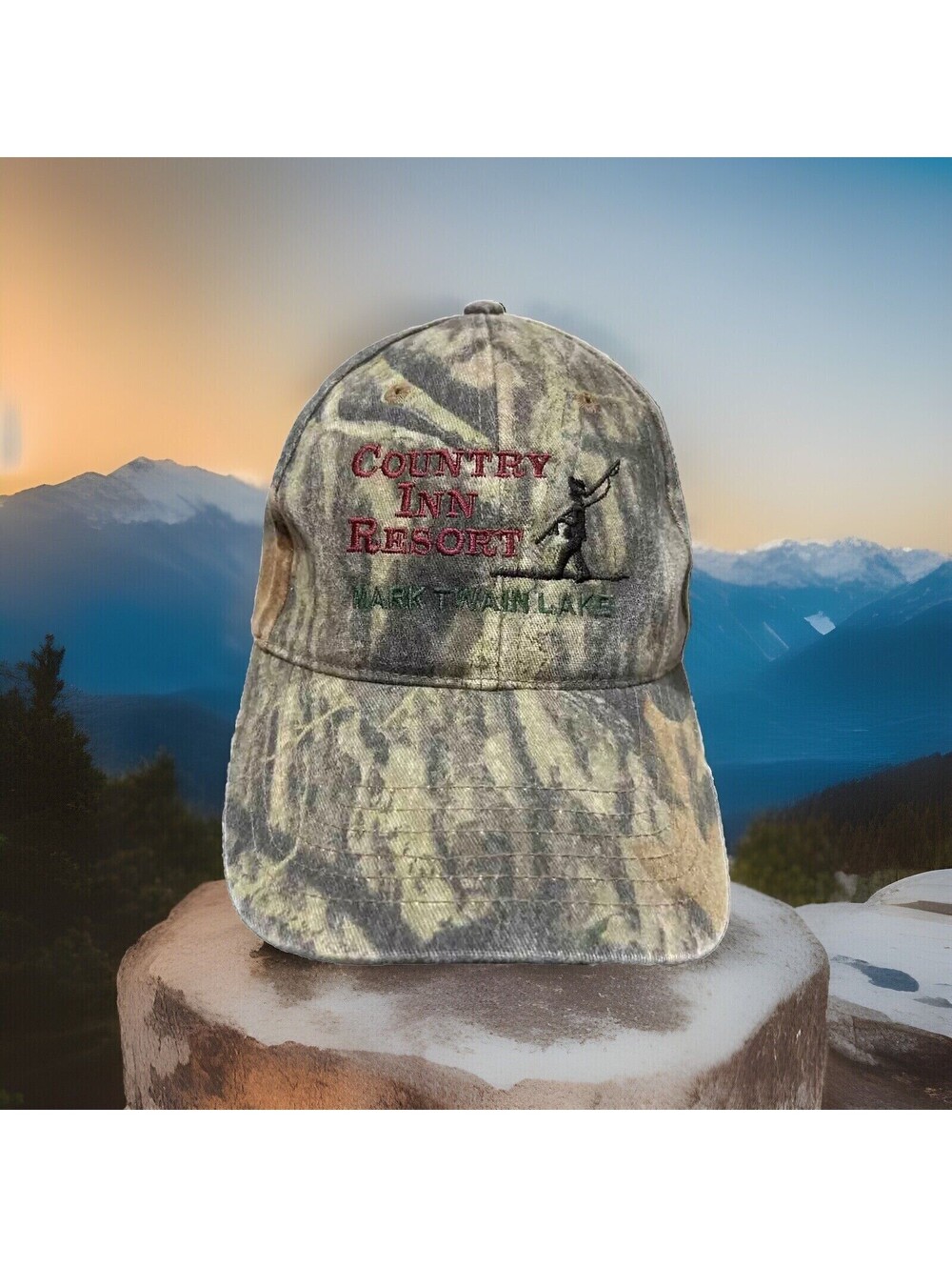 Mark Twain Lake Country Inn Resort Jellystone Park Camo Baseball Cap